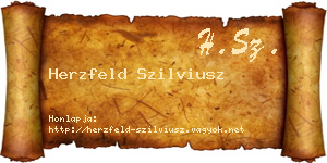 Herzfeld Szilviusz névjegykártya